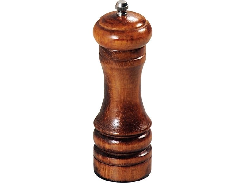 Kesper | Pfeffermühle Ø 5 cm, H: 16,5 cm | Gummibaumholz Dunkel