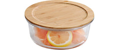 Kesper | Aufbewahrungsglas Bambusdeckel | Rund, 17 x 17 x 7 cm