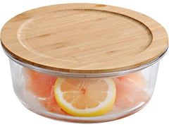 Kesper | Aufbewahrungsglas Bambusdeckel | Rund, 17 x 17 x 7 cm