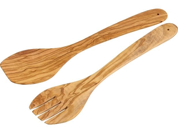 Kesper | Salatbesteck | Olivenholz, Länge 30 cm