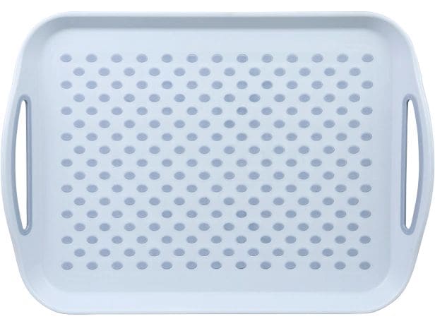 Kesper | Serviertablett mit Griff rutschfest | PP, 41,5 x 28,5 x 4,5 cm, Hellblau