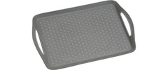 Kesper | Serviertablett mit Griff rutschfest | PP, 45,5 x 32 x 4,5 cm, Grau