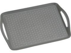 Kesper | Serviertablett mit Griff rutschfest | PP, 45,5 x 32 x 4,5 cm, Grau