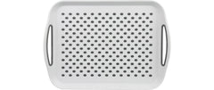 Kesper | Serviertablett mit Griff rutschfest | PP, 41,5 x 28,5 x 4,5 cm, Hellgrau