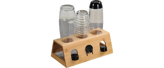 Kesper | Flaschenhalter mit Schale | Grösse: 32 x 17,5 x 12 cm, Braun