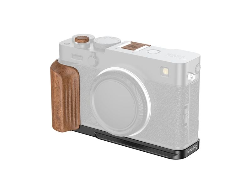 Smallrig | L-Shaped Mount Plate | with Wooden Handle for FUJIFILM X-E5 (Bl)