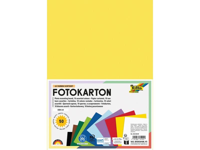 Folia | Paper Fotokarton | Fotokarton A4 300 g/m2 10 Farben sortiert