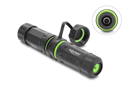 Delock | Kabelverbinder DC 5.5x2.1,Starlink | M20 x 1.5 mm, schwarz, IP68