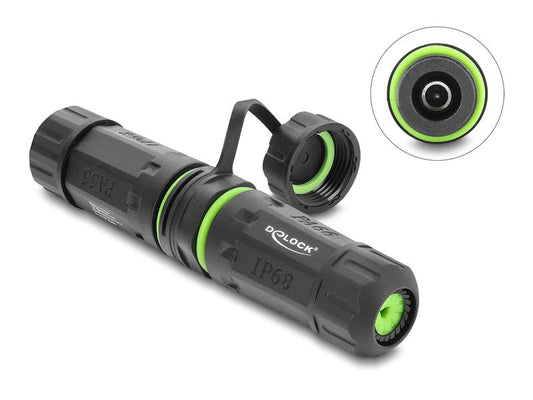 Delock | Kabelverbinder DC 5.5x2.1,Starlink | M20 x 1.5 mm, schwarz, IP68