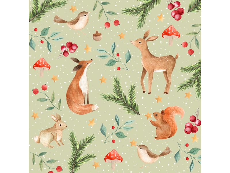 Braun + Company | B+C Weihnachtsservietten Winternight | Grösse 33x33cm, 20 Stück, 3-lagig