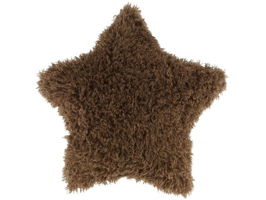 CHALET | Sternkissen flauschig Corvatsch | 45x45x8cm dunkelbraun