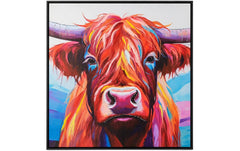 CHALET | Bild auf Leinwand Hochlandrind | 70x70x2cm mix