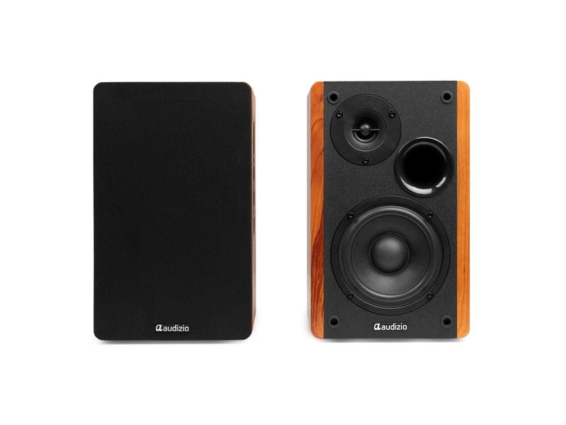 Audizio | KS01-WD | Regal-Lautsprecher Set, 80W, BT, holzfarben