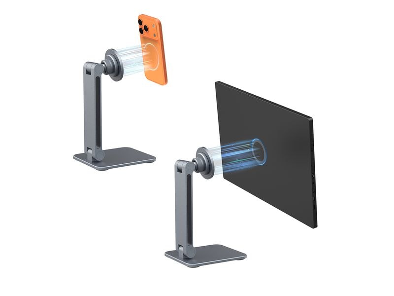 4smarts | Halterung ErgoPro Desk Stand, Grau | Magnetisch, Tablet/Smartphone