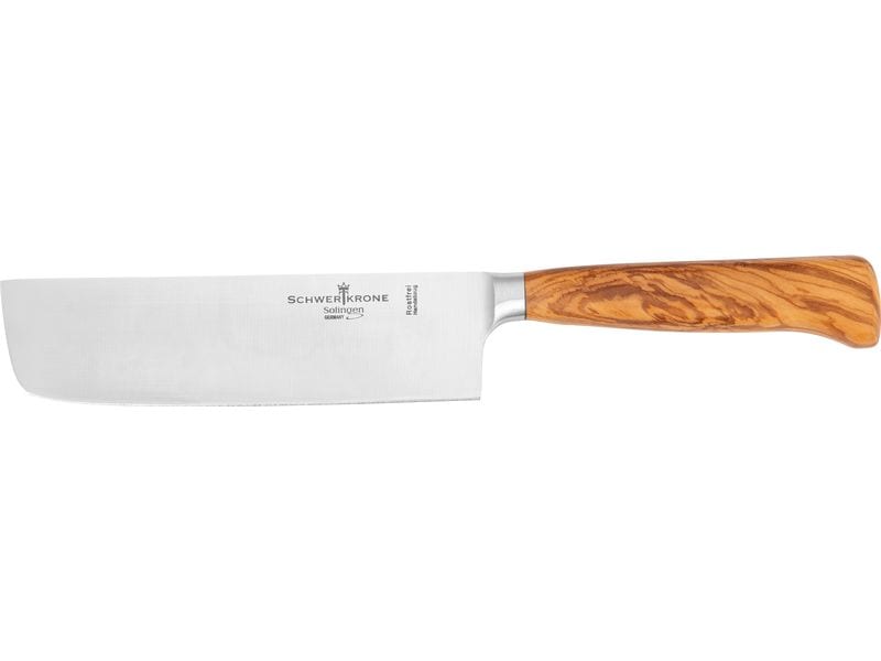 Schwertkrone | Nakiri-Messer Olivenholz geschmiedet | Schwertkrone - Made in Solingen
