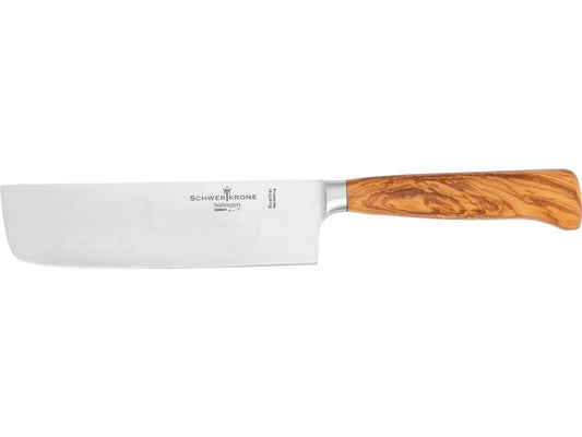 Schwertkrone | Nakiri-Messer Olivenholz geschmiedet | Schwertkrone - Made in Solingen