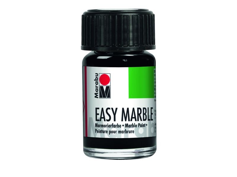Marabu | Marmorierfarbe Easy Marble | 073 Schwarz, 15 ml, 1 Stk