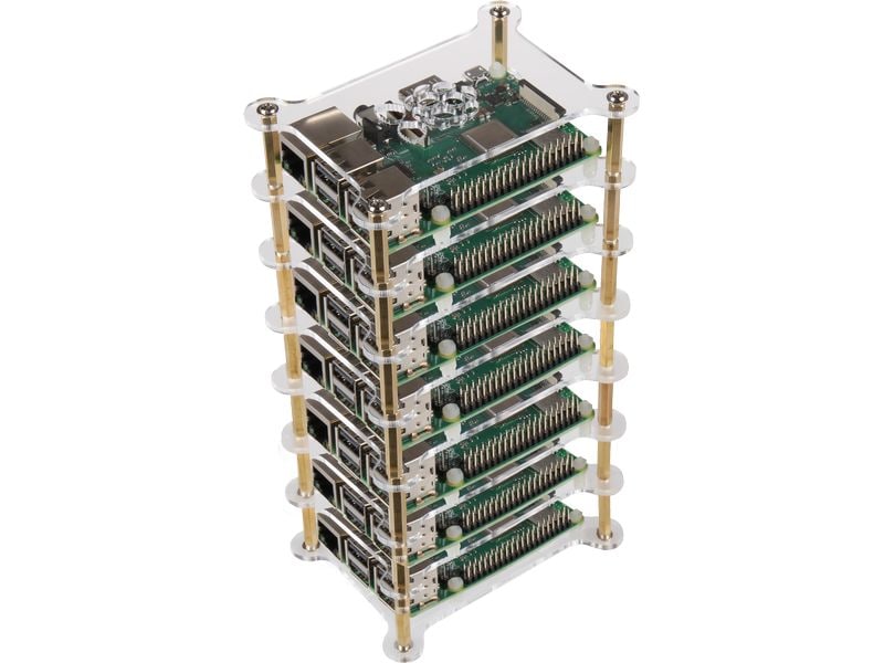 jOY-iT | MAkerCase Tower RB-Case+19 | 8x 8xAcryl Platte, Abstandhalter, für 7x Pi