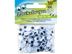 Folia | Wackelaugen | weiss oval 10 x 7 mm 100 Stück