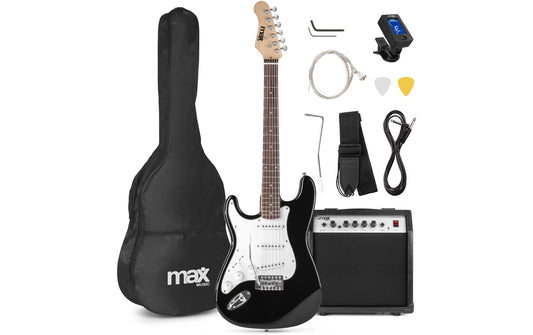 MAX | GigKit Blk LftH | E-Gitarrenset, Linkshänder, schwarz