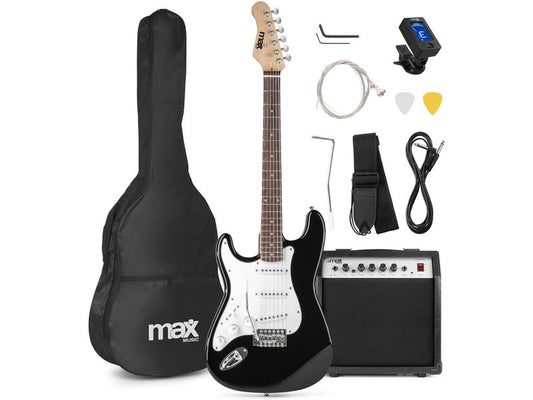 MAX | GigKit Blk LftH | E-Gitarrenset, Linkshänder, schwarz