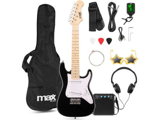 MAX | GigKit Junior 1/4 BK | E-Gitarrenset, Junior, 1/4, schwarz