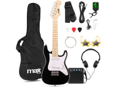 MAX | GigKit Junior 1/4 BK | E-Gitarrenset, Junior, 1/4, schwarz