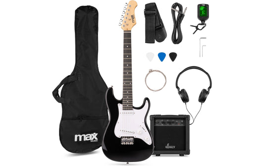 MAX | GigKit Junior 3/4 BK | E-Gitarrenset, Junior, 3/4, schwarz
