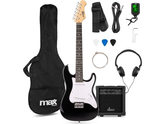 MAX | GigKit Junior 3/4 BK | E-Gitarrenset, Junior, 3/4, schwarz