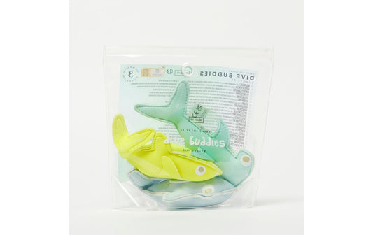 Sunnylife | Salty the Shark Dive Buddies Aqua | Neon Yellow , Set of 3