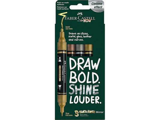 Faber-Castell | Acrylic Marker Multimark Set | Chrome, Doppelspitze, 3 Stk