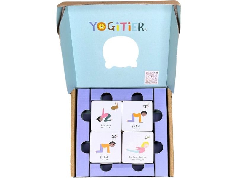 Yogitier | Yoga-MEMO aus Holz | Weiss