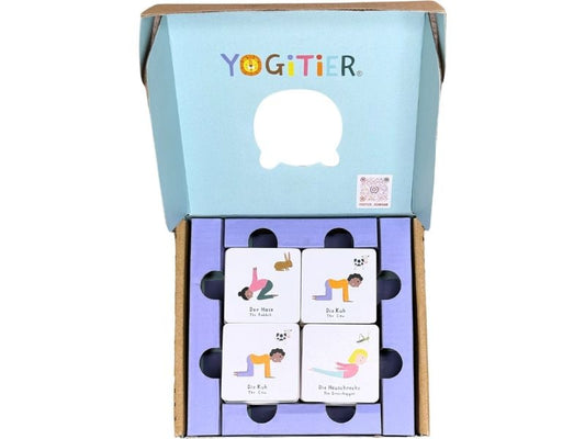 Yogitier | Yoga-MEMO aus Holz | Weiss