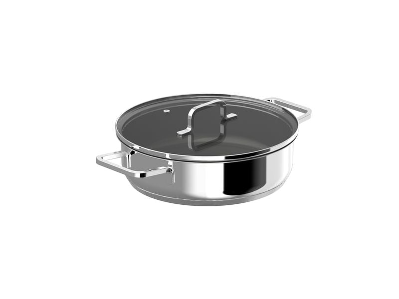 BergHOFF | Kochtopf Helix 26cm | mit Deckel, 3.8L, rec. Edelstahl SS18/11
