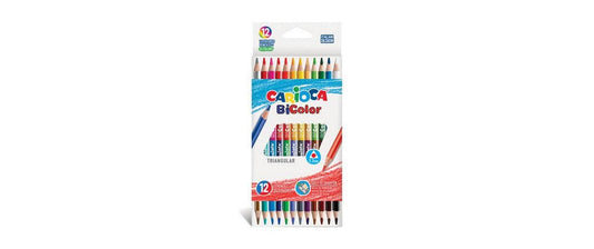 Carioca | Farbstift Bi Color E-12 | 12 Stück Doppelfarbiger Malstift aus Holz