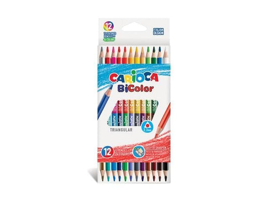 Carioca | Farbstift Bi Color E-12 | 12 Stück Doppelfarbiger Malstift aus Holz