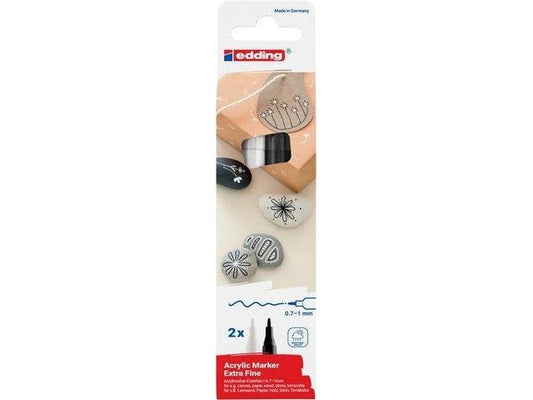 edding | Acrylmarker 5500 extra fein E-2 | 0.7-1 mm, tiefschwarz/weiss