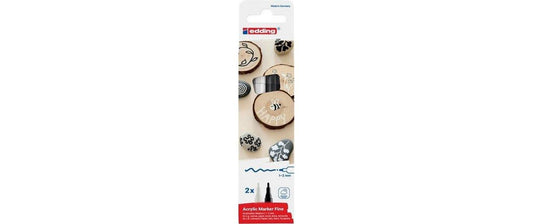 edding | Acrylmarker 5300 fein E-2 | 1-2 mm, schwarz/weiss