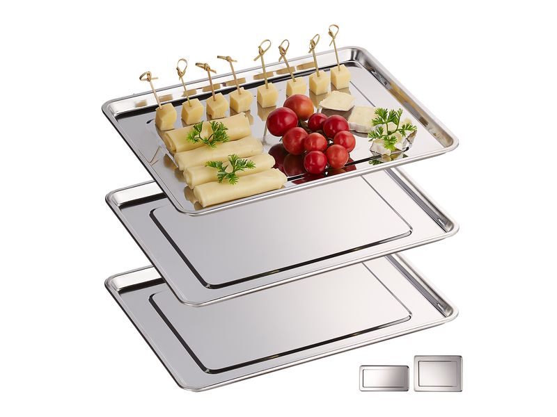 relaxdays | Servierplatte M | 3er Set