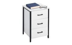 relaxdays | Nachttisch 3 Schubladen | H x B x T: ca. 60 x 40 x 40 cm, Weiss