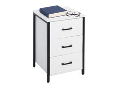 relaxdays | Nachttisch 3 Schubladen | H x B x T: ca. 60 x 40 x 40 cm, Weiss
