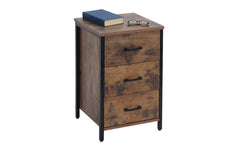 relaxdays | Nachttisch 3 Schubladen | H x B x T: ca. 60 x 40 x 40 cm, Braun