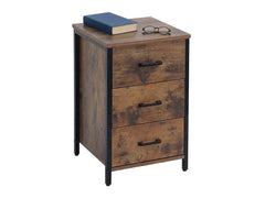 relaxdays | Nachttisch 3 Schubladen | H x B x T: ca. 60 x 40 x 40 cm, Braun