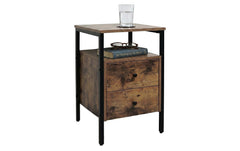 relaxdays | Nachttisch 2 Schubladen | H x B x T: ca. 61 x 40 x 40 cm, Braun