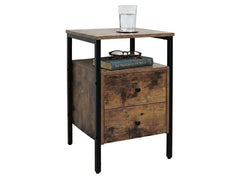 relaxdays | Nachttisch 2 Schubladen | H x B x T: ca. 61 x 40 x 40 cm, Braun