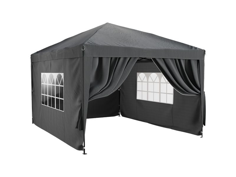 Tristar | Pavillon 3 x 4 Meter | abnehmbare Seitenwänden,Anthrazit