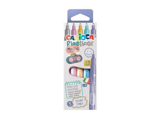 Carioca | Fineliner 0.5mm, Music | 5-er Pack, E-4