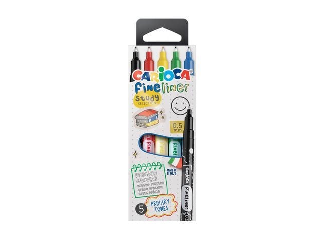 Carioca | Fineliner 0.5mm, Study | 5-er Pack, E-4