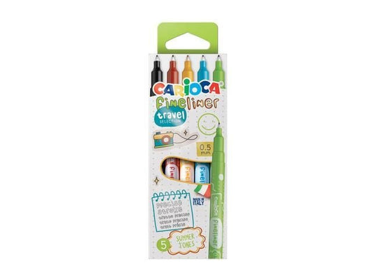 Carioca | Fineliner 0.5mm, Travel | 5-er Pack, E-4