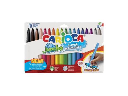 Carioca | Fasermaler Jumbo Box | 18 Stück, mehrfarbig